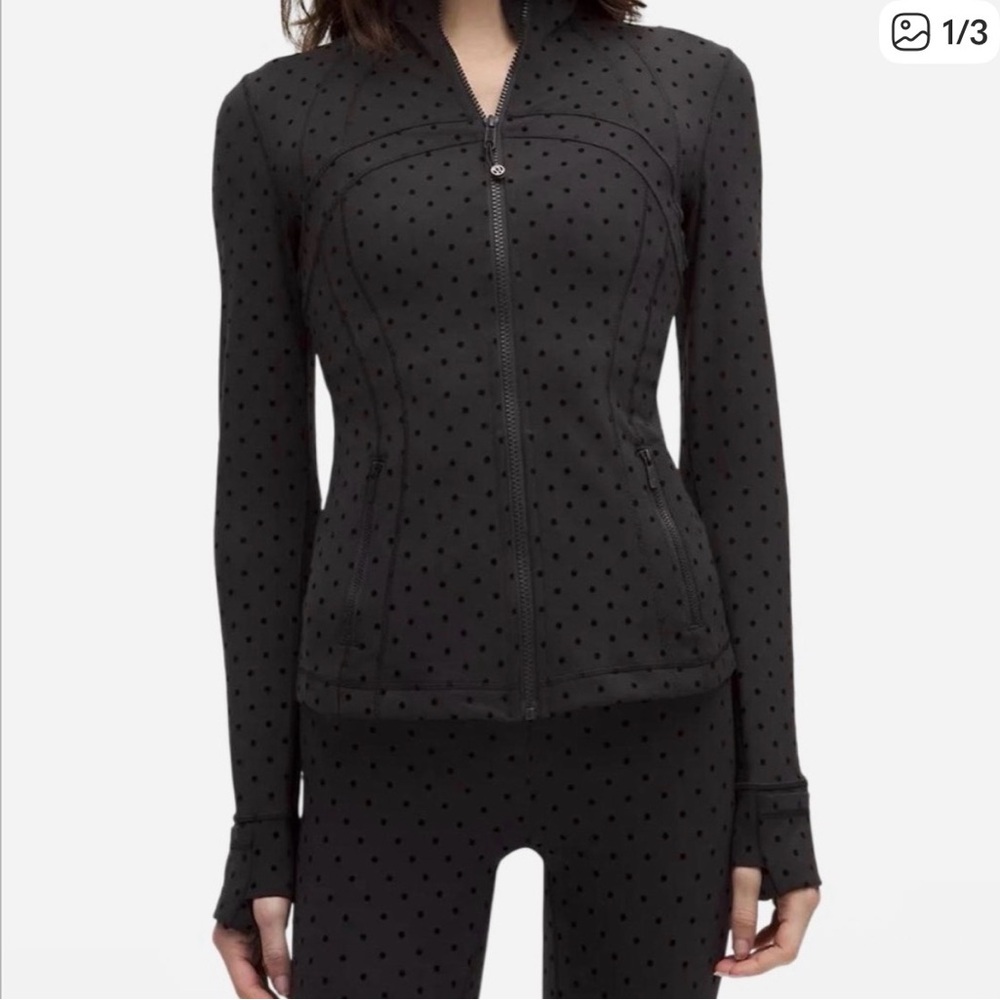 Black Polka Dot Zip-Up Jacket NWT